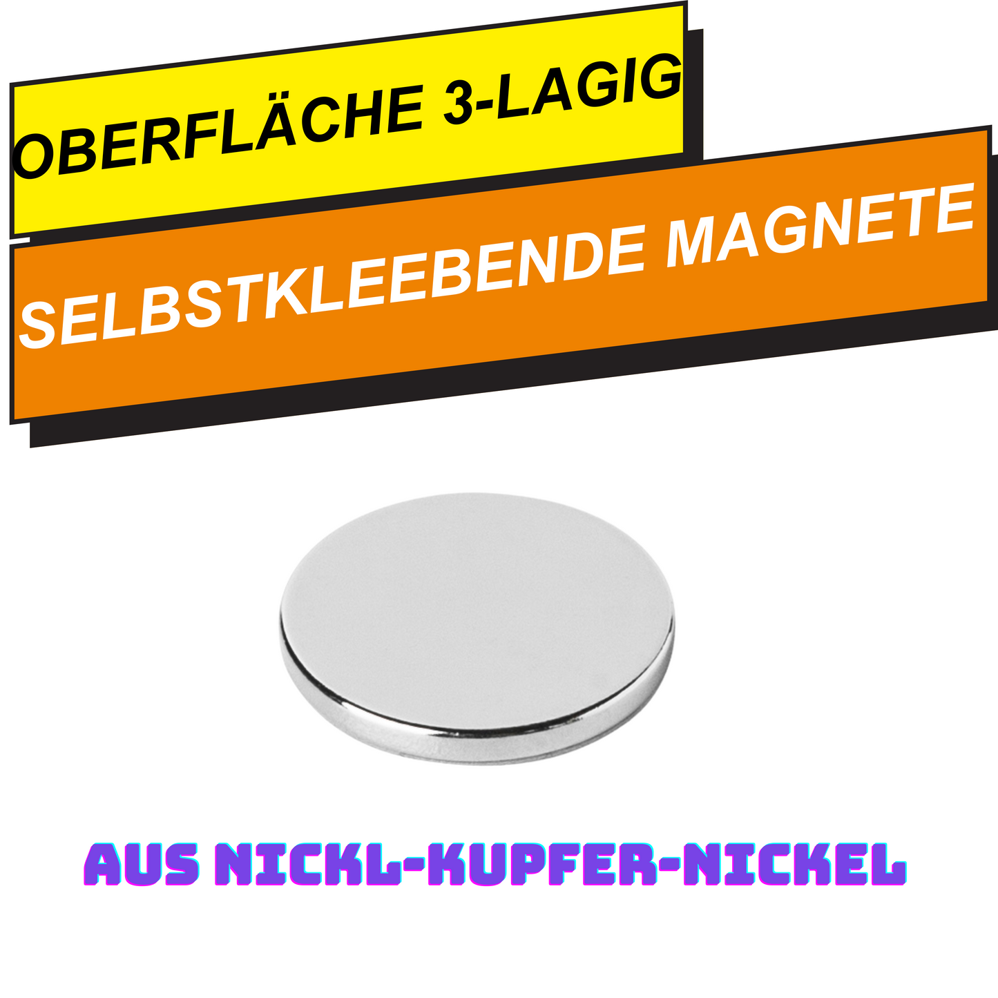 Neodym Scheibenmagnet 8mm x 0,75mm mit 3M Klebefläche – hohe Haftkraft 370g