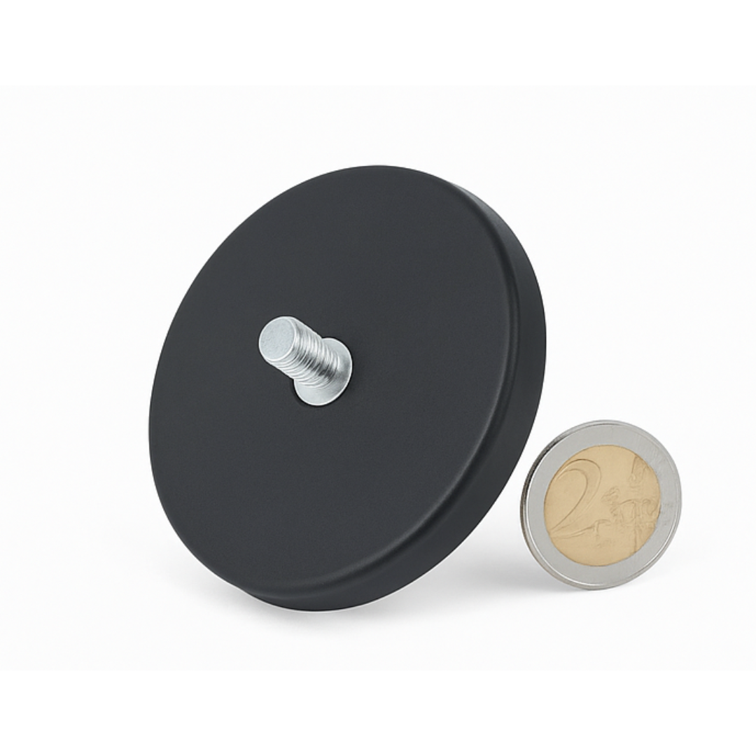 Industrie-Gummimagnet 66 mm – Unterseite mit rutschfester Gummibeschichtung
