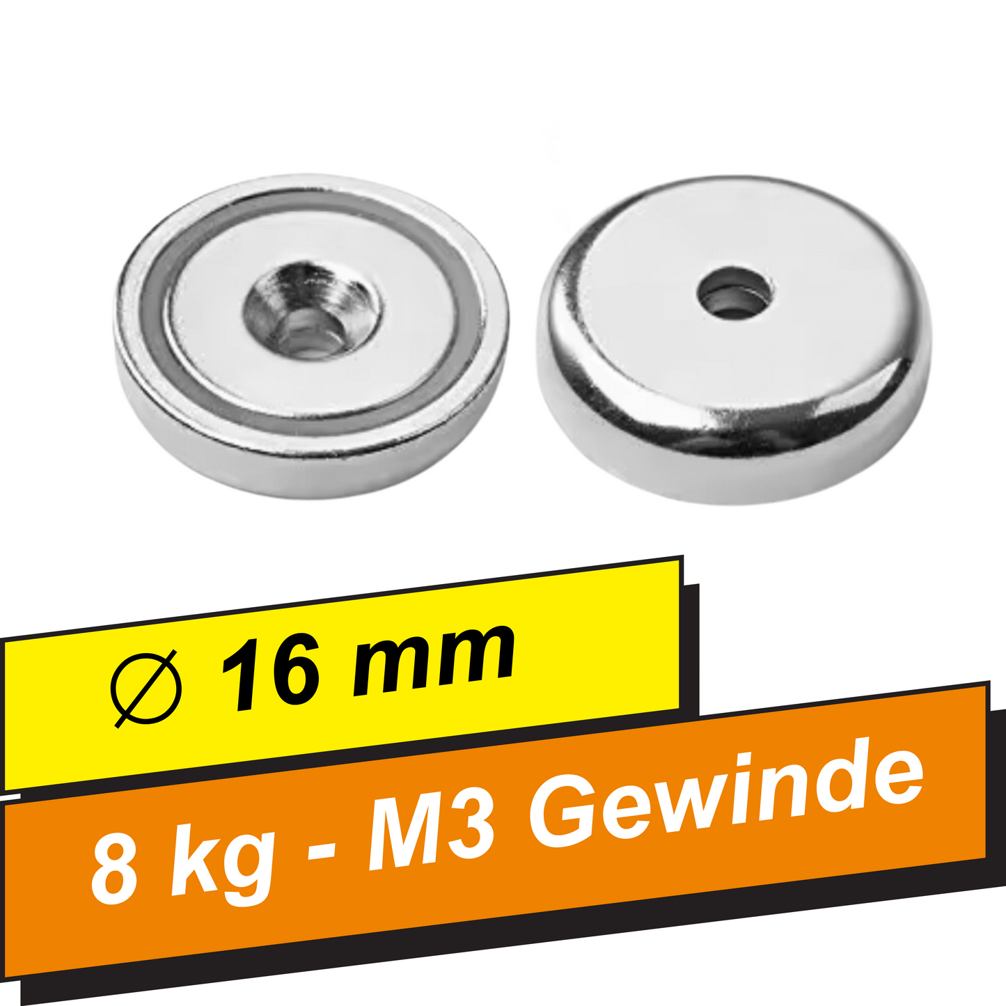 Neodym-Topfmagnet mit extra starker Haltekraft für Schrauben
