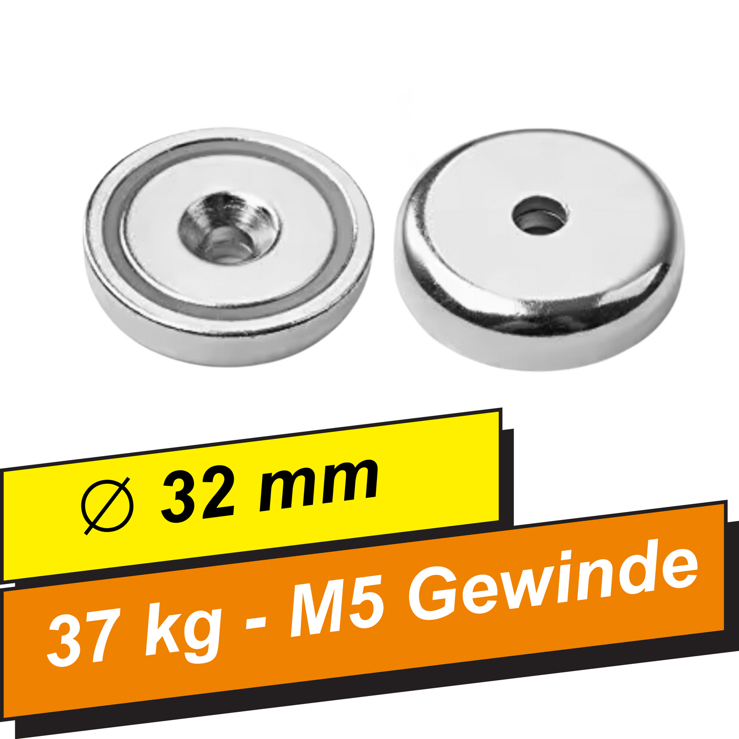 Magnet mit Versenkbohrung für Möbel- und Messebau