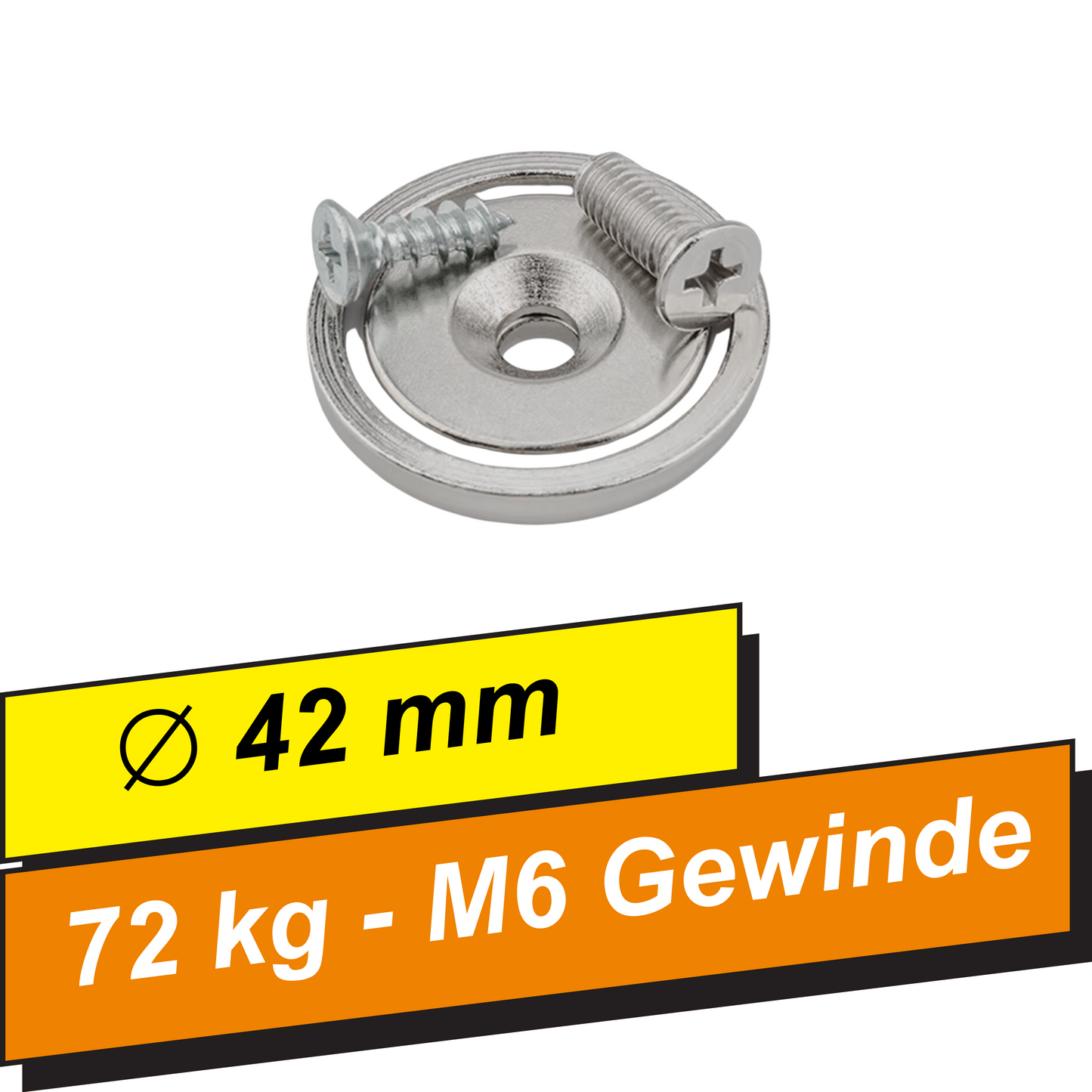 Topfmagnet mit Senkung für M6-Schrauben – extra haftstark