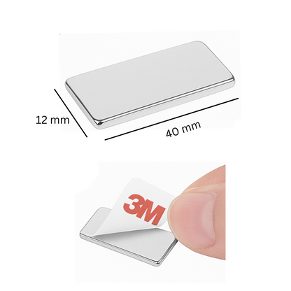 Superflacher Quadermagnet N42 mit starker 3M-Klebeschicht