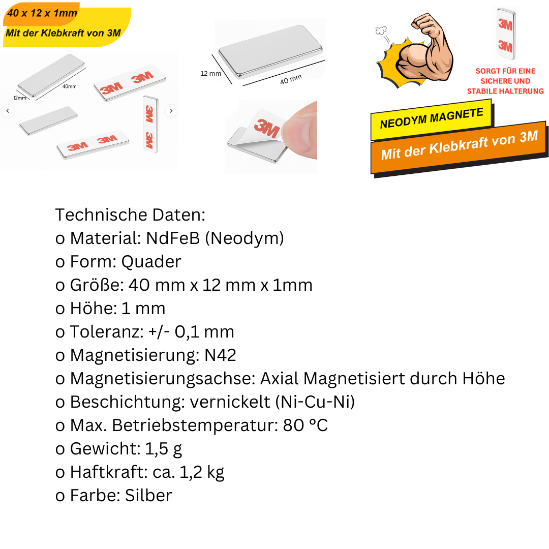 Haftstarker Magnet mit 3M-Kleber – perfekt für DIY-Projekte
