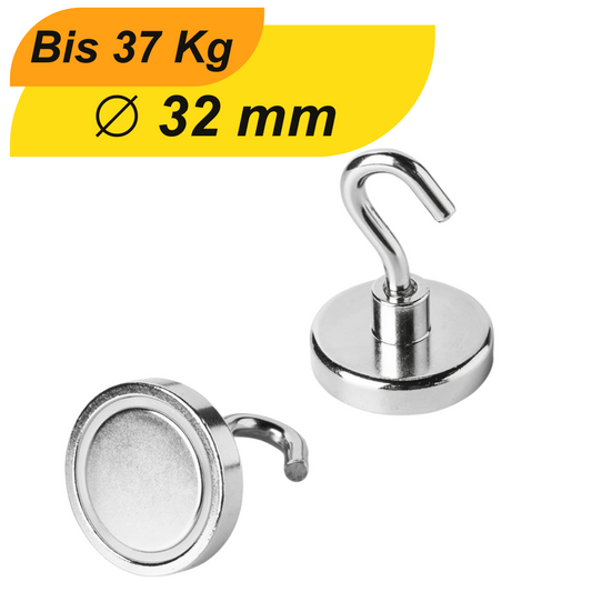 Extra starker Topfmagnet mit Haken für Werkstatt und Garage
