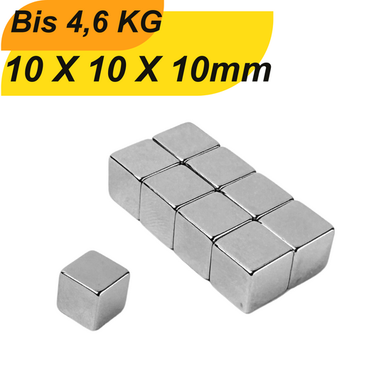 Neodym Magnet 10mm x 10mm x 10mm Supermagnete hohe Haftkraft Würfelmagnete