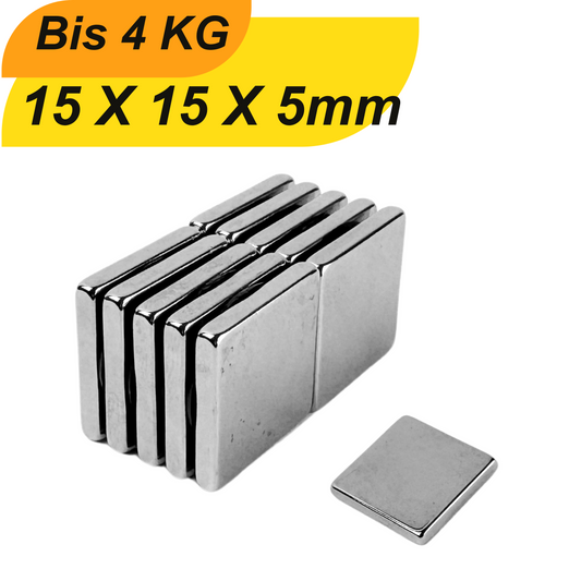 Neodym Magnet 15mm X 15mm X 5mm Supermagnete hohe Haftkraft Quadermagnete