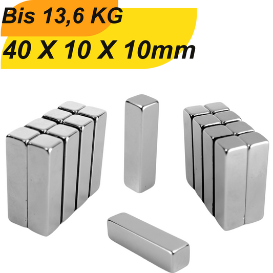 Neodym Magnet 40mm x 10mm x 10mm Supermagnete hohe Haftkraft Quadermagnete