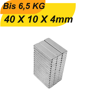 Neodym Magnet 40mm x 10mm x 4mm Supermagnete hohe Haftkraft Quadermagnete