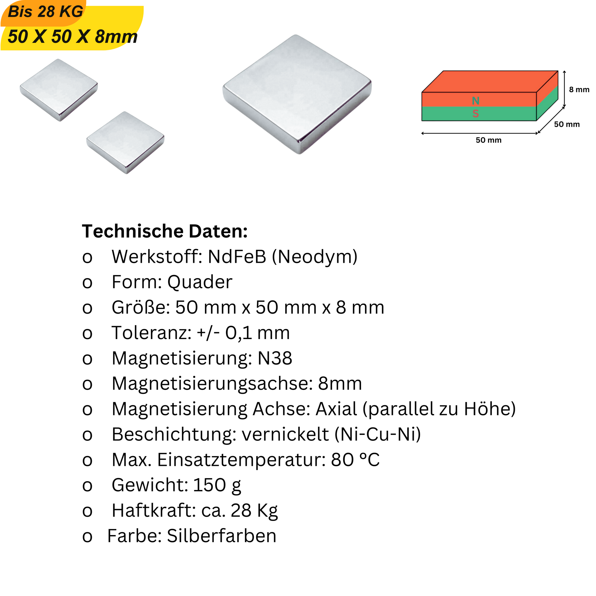 Neodym-Quadermagnete für anspruchsvolle Aufgaben – robust und langlebig in jeder Umgebung