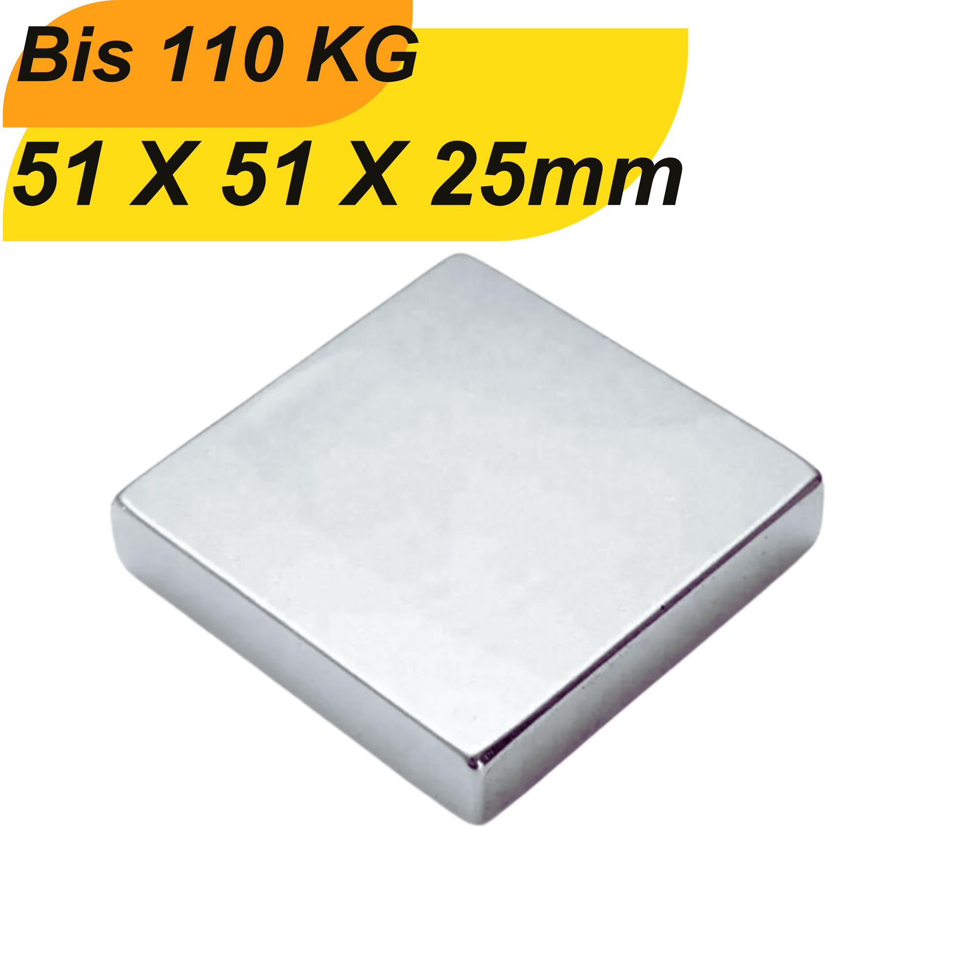 Neodym Magnet 51mm x 51mm x 25mm Supermagnete hohe Haftkraft Quadermagnete