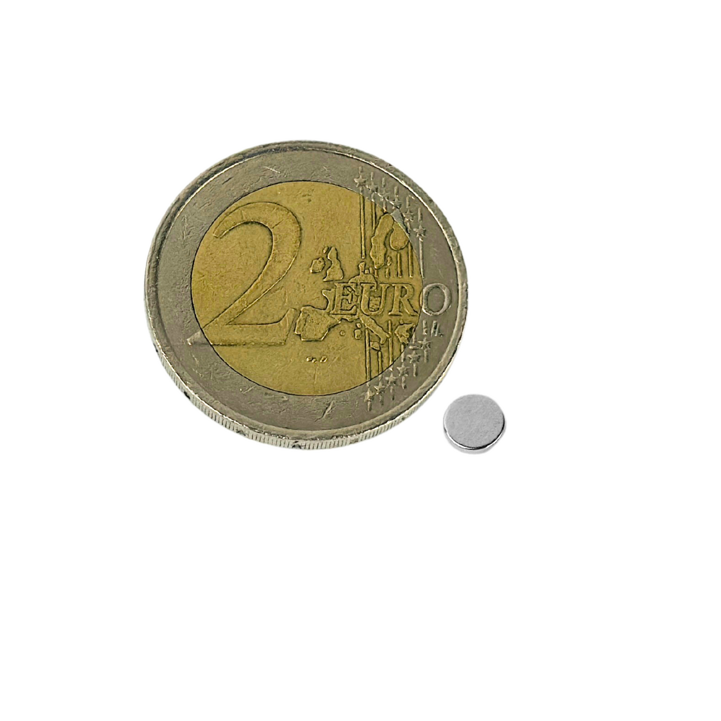 Flacher Mini-Magnet 5 mm Durchmesser, 1 mm Höhe, silberfarben