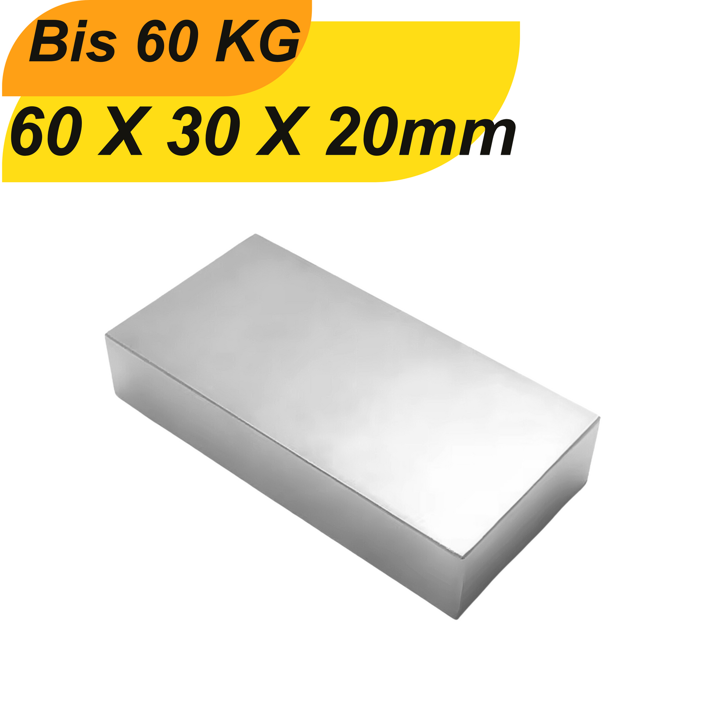 Neodym Magnet 60mm x 30mm x 20mm Supermagnete hohe Haftkraft Quadermagnete