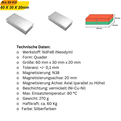 Starke Quadermagnete aus Neodym – perfekt für kreative DIY-Projekte und technische Lösungen