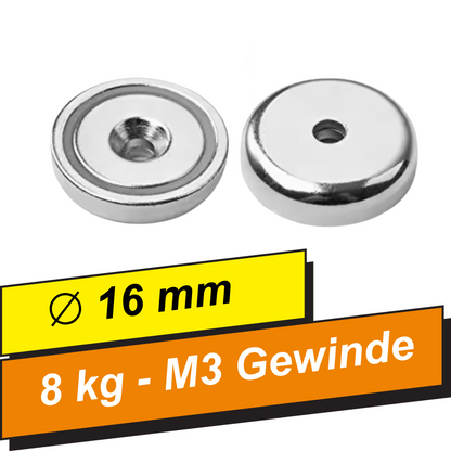 Neodym-Topfmagnet mit extra starker Haltekraft für Schrauben
