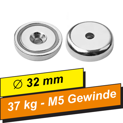 Magnet mit Versenkbohrung für Möbel- und Messebau